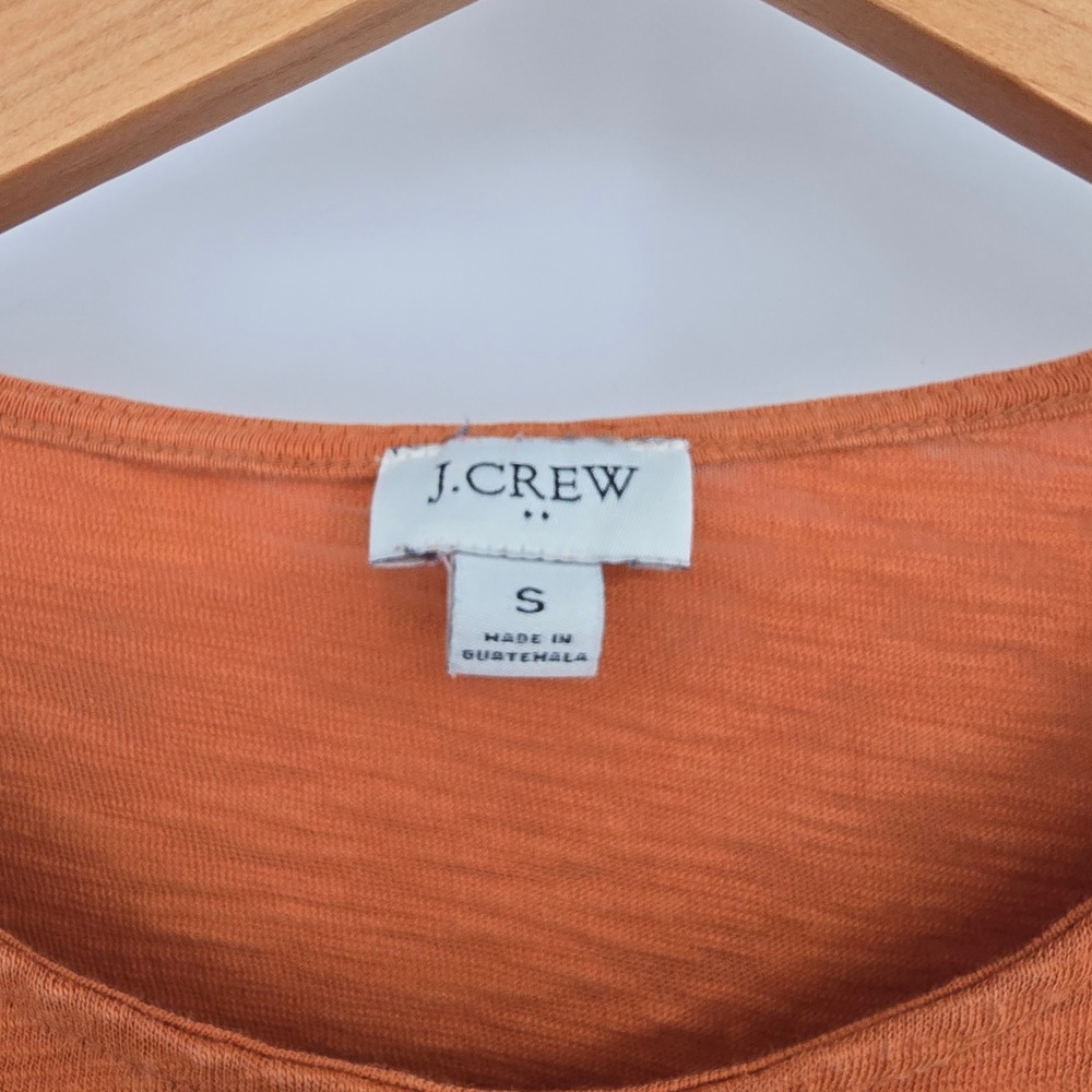 J.Crew Re-Imagined Slub Cotton Ruffle Tiered Midi Dress Burnt Orange Small S - Picture 5 of 9